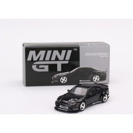 True Scale Miniatures Model Car Compatible with Nissan Silvia (S15) Rocket Bunny Black Pearl RHD Limited Edition 1/64 Diecast Model Car MGT00602