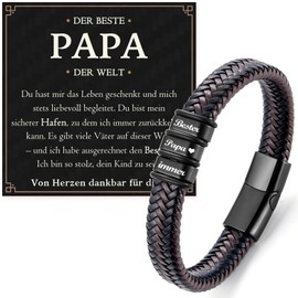 PDTU Gifts for Dad, Father's Day Gifts for Dad, Leather Strap for Dad, Bonus Dad, Stepfather, Father-in-law, Dad Gifts for Father's Day, Birthday, Christmas, Leather, No gemstone