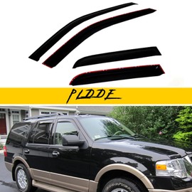 PLDDE Rain Guards Compatible with 1997-2017 Ford Expedition 1998-2017 Lincoln Navigator Side Window Visor Wind Deflector Vent Visors Car Accessories Tape-On 4pcs
