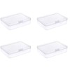 Leliafleury 10x7x2.4cm Transparent Plastic Organizer, 5Pcs Empty Mini Rectangular Storage