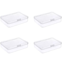 Leliafleury 10x7x2.4cm Transparent Plastic Organizer, 5Pcs Empty Mini Rectangular Storage Containers Clear Plastic Storage Boxes with Lids for Small Items