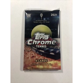 (1) 2021 Topps Chrome Tennis Factory Sealed Unopened LITE Hobby Pack - 4 Cards