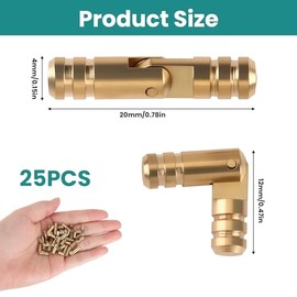 25 Pcs Small Barrel Hinges for Wooden Boxes, 135 Degree Folding, Mini Barrel Hinges for DIY Crafts, Jewelry Boxes and Wooden Cases, Ideal for Woodworkers, DIY Hobbyists and Craft Makers, 0.16x0.79 in
