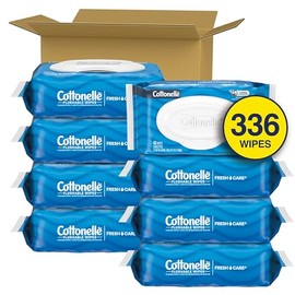 Cottonelle Toallitas húmedas desechables Fresh Feel, toallitas húmedas para adultos, 8 paquetes con tapa abatible, 42 toallitas por paquete (336 toall
