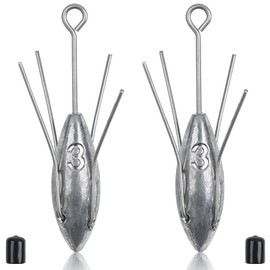 Sputnik Sinkers Fishing Weights, Surf Fishing Weights Long Tail Spider Weights Saltwater Surf Casting Sinkers Catfish Beach Fishing Sinkers Weights for Ocean Sea Sand (3 Ounce-2pcs)