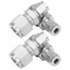 4Pcs Stainless Steel Compression Fitting Straight DoubleFerrule Tube Adapter for