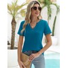 LOMON Womens Short Sleeve Cotton V Neck T Shirts Lightweight