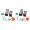 2pc 6 Pin Fits Deutsch Dt Series Multi Plug Waterproof
