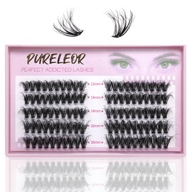 Cluster Lashes D Curl Wispy Individual Eyelashes 5D Natural Volume Lash Clusters Fluffy Lashes Individual Cluster Individual Lashes DIY Lash Extensions for Beginners 100pcs(12-16mm Mixed)