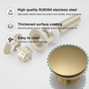 VOTON Brushed Gold Pop Up Bathroom Sink Drain with Overflow