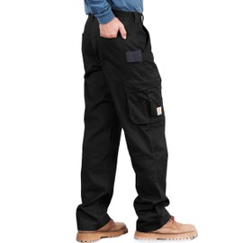 BOCOMAL FR Pants for Men Utility Cargo Pockets Flame Resistant/Fire Retardant Carpenter Water Oil Repellent Finish Black