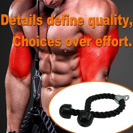 ciciment Nylon Triceps Rope,Lat Pull down Rope, Steel Buckle, Bicep Pull Cable Workout Rope For Gym Fitness Cable Machine Attachment Exercise,90cm