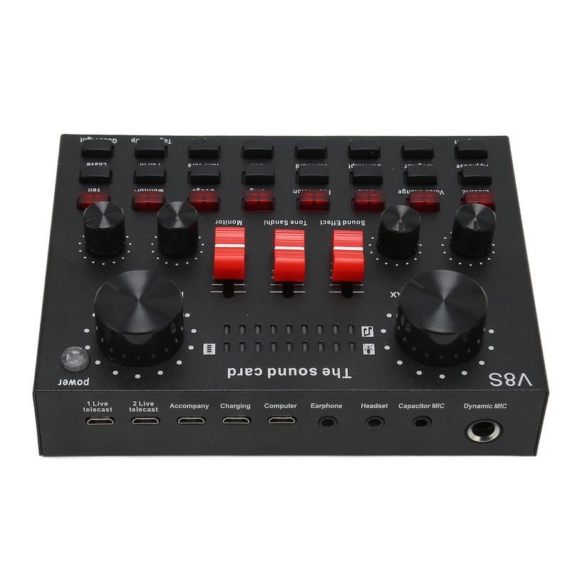 Bluetooth Live Sound Card 8 Modes Voice Changer Sound Mixer