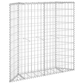Youuihom Outdoor Garden Gabion Planter, Raised Bed, Steel Fence Net, Vegetable and Flower Ground Planting Box, Trapezium Gabion Raised Bed Galvanized Steel 39.4"x7.9"x39.4"