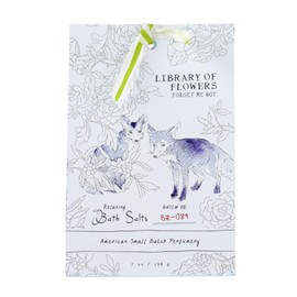 Library of Flowers Forget Me Not Salts, 7 oz., Osmanthus, Rice Powder and White Orchid, Bathtub Accessories, Bath Salts for Women, Bath Products, Scented Luxury Bath Salts