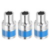 HARFINGTON 3pcs 1/2 Inch Drive 6-Point Socket 9mm CR-V Metric