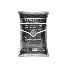 Lorenti Professiona Hard Wax Black Beads 1000g | Painless Hair Removal of Full Body and Face | Vegan | 100% Natural Less Pain Wax | for Women and Men | Black Beads