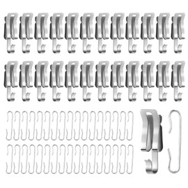 100pcs Heat Cable Roof Clips and Spacers, Metal De Icing Cable Hooks and Spacers Set Outdoor Gutter Heat Tape Clips Kit Heater Clips