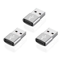 ALLVD USB Type C 2.0 Female to USB 2.0 Male USB 2.0 High Speed Data Transfer Conversion Connector Lightweight Heavy Duty Alloy Compatible with Smartphones, Laptops, Chargers, etc. (Silver)