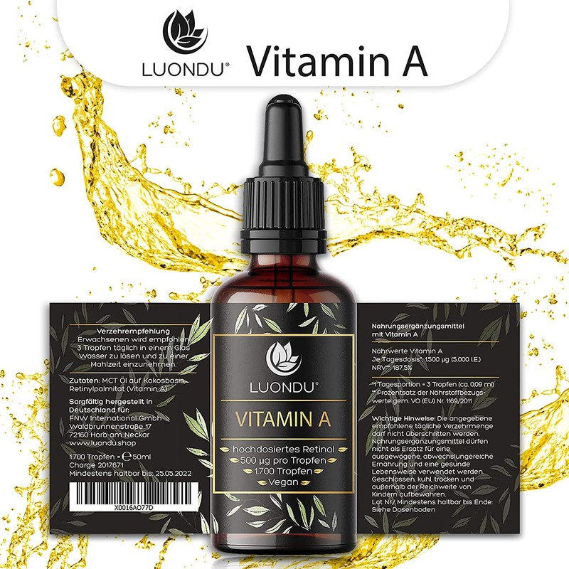Luondu Vitamin A Drops High Dose 5000 IU 1500 μg