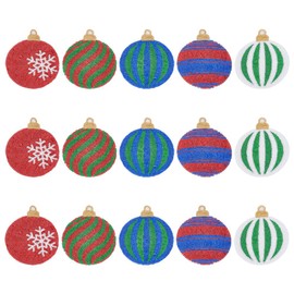 INFUNLY 15pcs Christmas Color Ball Sequin Patch - Iron on Applique With 5 Colors - Sew on Decorative Fabric Patches for Clothes, Dress, Hat, Jacket, Bag Decor