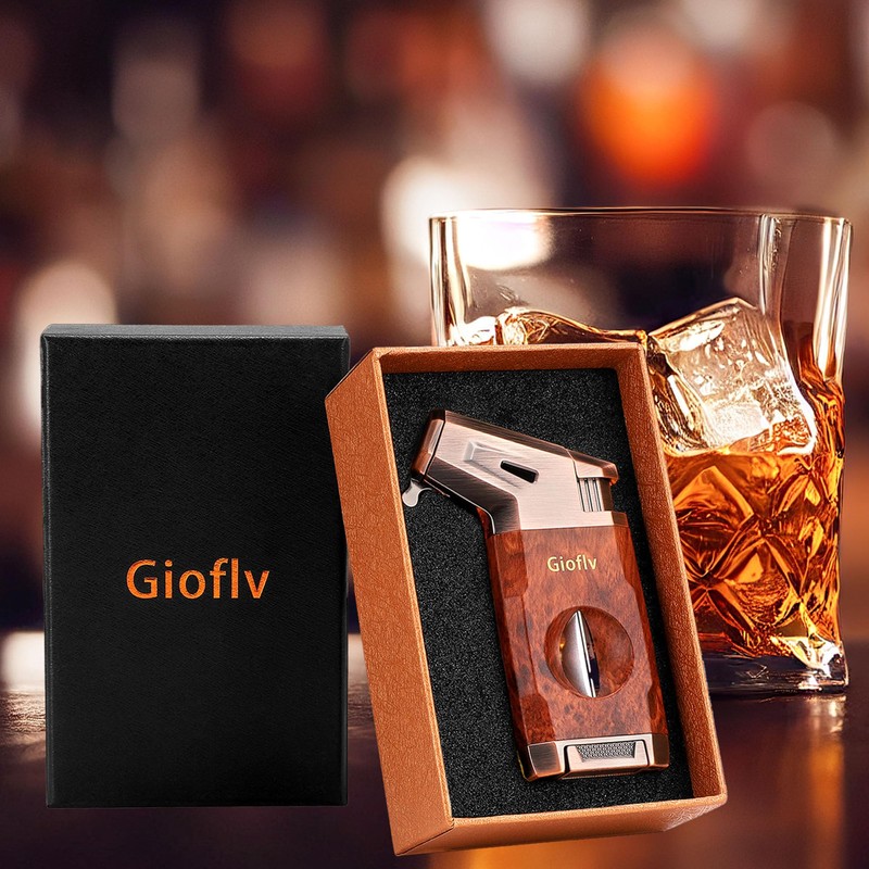 Gioflv Torch Lighter with Triple Jet Flame - Windproof &