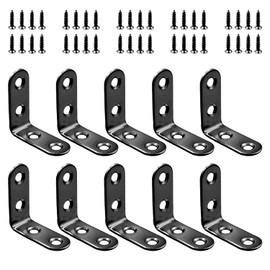 Stainless Steel 90 Degree Right Angle L-Shape Hardware 10 Pcs with M4*16 Screws Metal Bracket for Furniture Reinforcement Shelf Fixing DIY Corner Support Furniture Parts Fixing Bracket L Shape Fixing