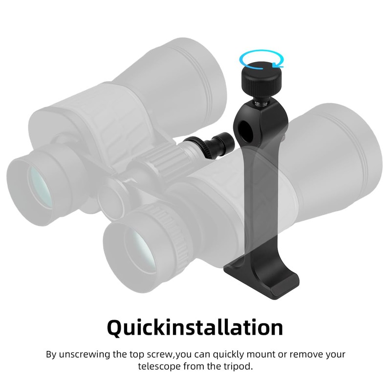 ARNARKOK Binocular Tripod Mount 1/4 Inch Threading Mount, Solid Metal