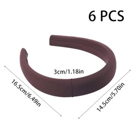 Santoddle Spa Headbands for Women, 6Pcs Padded Head Bands 1.2" Wide Cotton Fabric Thick Hairband for Makeup Washing Face