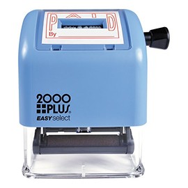 2000 PLUS EASYselect Self-Inking Date and Paid Message Stamp, 1" x 1-13/16" Impression, Red Ink (011093)