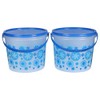 2 Pack Small Christmas Treat Bucket with Lids and Handle