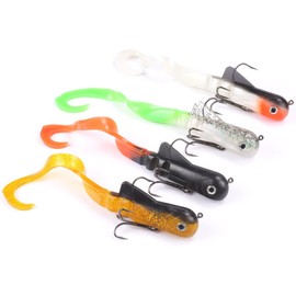 Mizugiwa Mizugiwa 8"/20cm 45g Pike Musky Dawg Fishing Soft Bait Lure Zabder Freshwater Curly Shad Tackle Bull Coarse Pack of 4