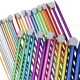 Coloured Knitting Needles Aluminium Metal Knit Pins 4mm x 35cm Pink