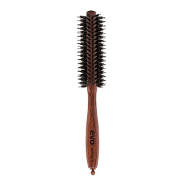 Evo Spike nylon pin bristle radial brush 14 mm, styling brush with boar bristles for quick and easy blow-drying, hair brush for women, women and men, made of certified wood