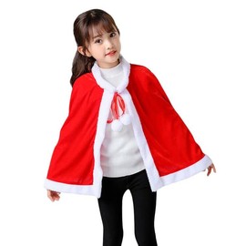 LONTG Santa Cosplay, Red Cloak with Hood, Cute, Santa Hat with Pom Pom, Adults and Children, Santa Costume, Costume, Halloween, Christmas, Costume Accessories, Performance Clothing, Cloak Style, Coat,