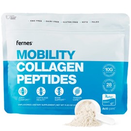 Mobility Collagen Peptides Powder - Glucosamine, Chondroitin, Hyaluronic Acid & Liposomal Vitamin C Joint Bone & Cartilage Support Grass-Fed Type I & III Keto & Paleo 28 Servings, 11.83 oz