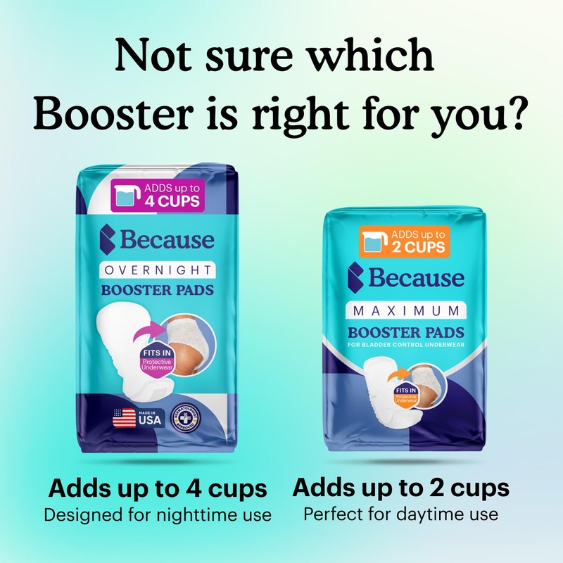 Because Overnight Booster Pads Fit All Adult Diapers, Helps Keep