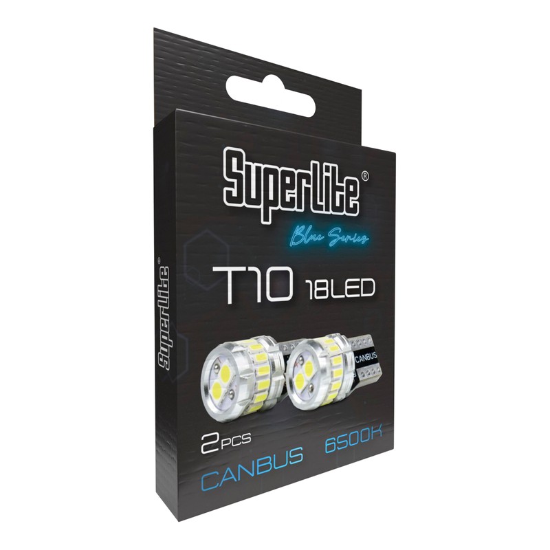 Superlite Set of 2 T10 Bulbs with 18 Leds from