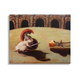 Stupell Industries Mouse Vs Mousetrap Funny Battle Canvas Wall Art, Design by Lucia Heffernan