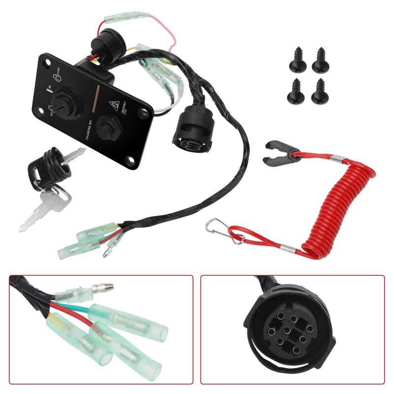 JAVIK 704-82570-08-00 Main Switch Panel Outboard Single Engine Key Switch