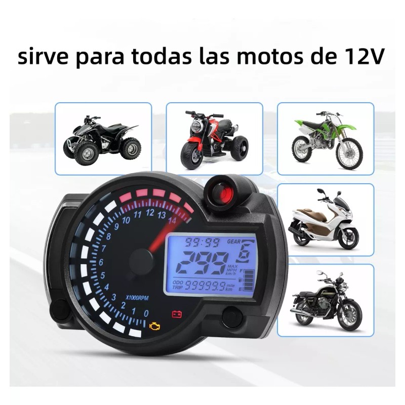 tkspeed Velocímetro Odómetro Lcd Digital Para Motocicleta