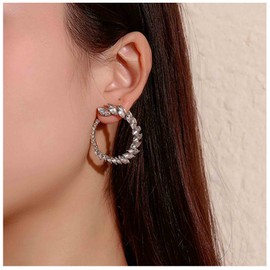 Yheakne Vintage Rhinestone Hoop Earrings Gold Round Circle Studs Earrings Bright Crystal Earrings Bling Wedding Earrings Jewelry for Women and Girls