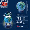 Ravensburger 3D Puzzle Night Light 72 Pieces, Earth at night.,