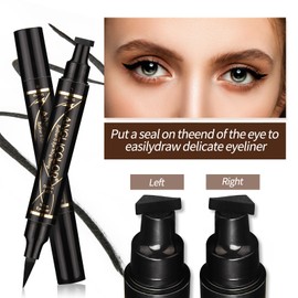 Anglicolor Eyeliner Stamp Black, 2 Pens Eyeliner Waterproof, Eyeliner Stencil, SmudgeProof Liquid Eyeliner Pen, for Eye Makeup for a Perfect Eye Wing (Black)