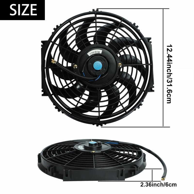 12" inch Slim Fan Pull Electric Radiator Cooling Fans 12V