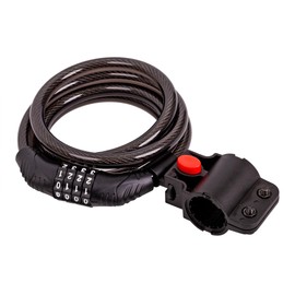 CTG Spiral Bicycle Lock, 5 Feet Weatherproof 4 Digit Resettable Combination Coiling Cable Bike Lock with Mounting Bracket for Kids Adults