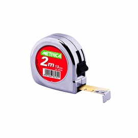 Metrica 38182 stop Tape Measure 2 m Chrome