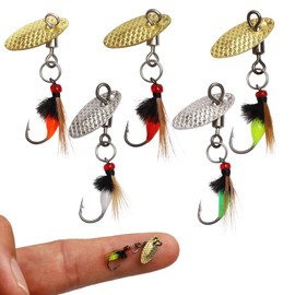 Dovesun Fly Fishing Bait Fishing Lure Fly Fishing Flies for Wet Fishing Fly Fishing Bait with Fishing Spinner for Bass Sun Bass Pike 18# 5pcs
