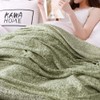 KAWAHOME Knit Blanket Lightweight Breathable Fuzzy Heather Jersey Thin Blanket
