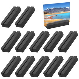 DELAESI Pack of 12 Wooden Place Card Holders, Menu Card Holder, Postcard Holder, Wooden Card Holder, Name Plate, Photo Holder for Restaurants, Weddings, Banquets and Parties, Photo Stand